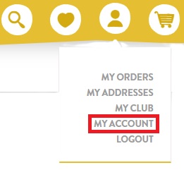 Screenshot of the “My Account” section, where the password can be changed under “Change Password.”