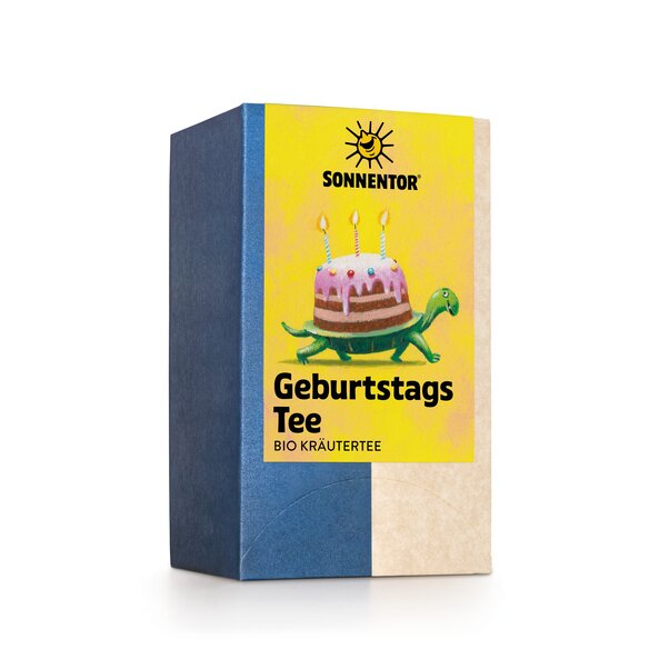 Geburtstagstee kbA, Aufgussbeutel Spender
