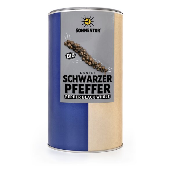 Pfeffer schwarz ganz bio 550 g, Gastrodose groß